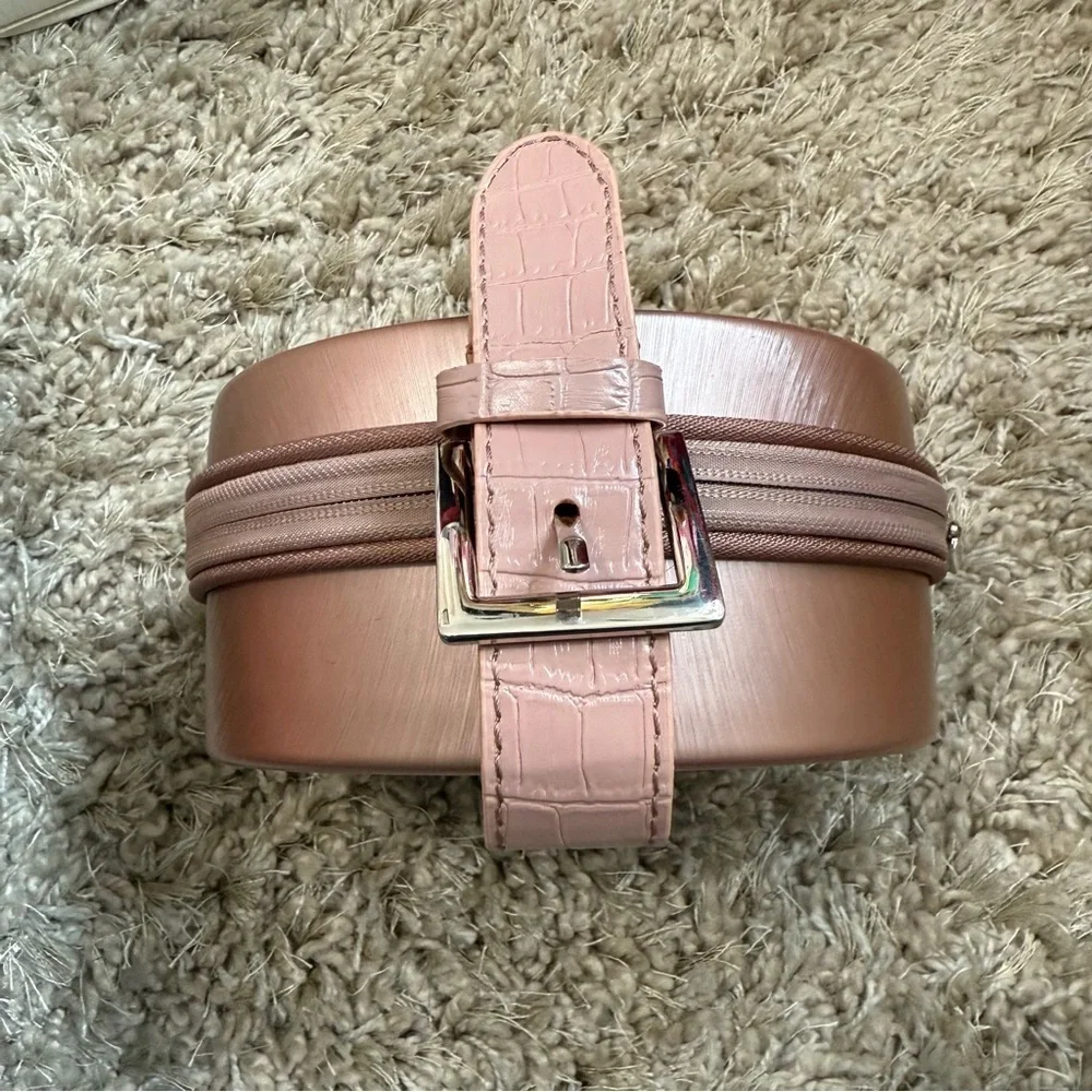 Calpak mini hatbox in rose gold